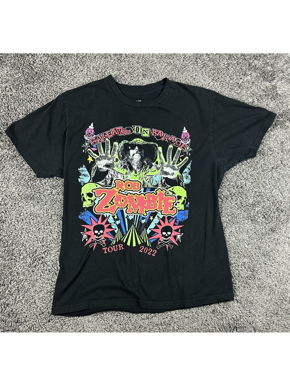 Rob Zombie Freaks on Parade 2022 Tour T-Shirt Mens M Black Concert Merch